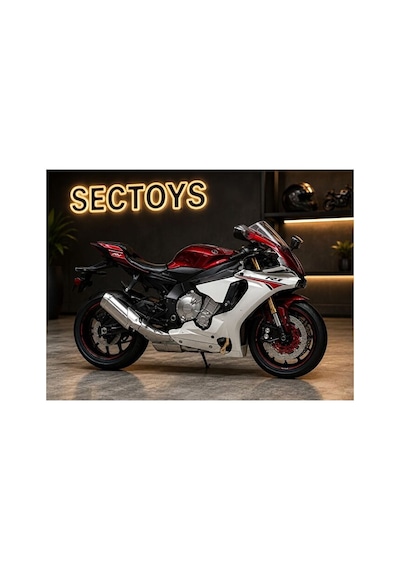 1:12 Ölçek Yamaha Yzf-r1 Diecast Model Motosiklet Kutulu Lisanslı Yamaha Yzf-r1 Beyaz-kırmızı