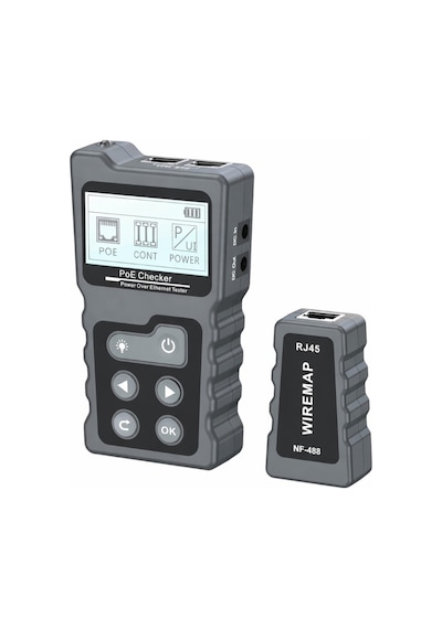 Tograt Nf-488 Dijital Poe Test Cihazı Rj45 Ağ Kablosu Süreklilik Ve Poe Voltaj Akım Güç Ölçer