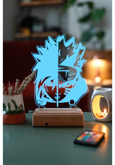 Naruto Sasuke Uchiha - Naruto Uzumaki 16 Renk Anime Gece Lambası