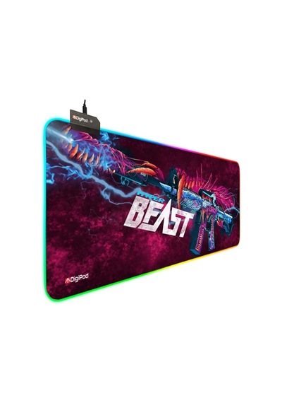 Tr Digipod Rgb Gaming Oyuncu Mousepad 90x40 Xxl Kaymaz Taban Mouse Pad Beast 4mm Kalınlık