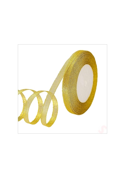 Parlak Simli Organze Kurdele, 1 Cm X 23 Mt - Altın 0 - 99