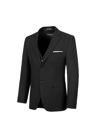 Suitmen Erkek Lacivert Silim Fitt Yelekli Takım Elbise Bgl-st04304 Siyah