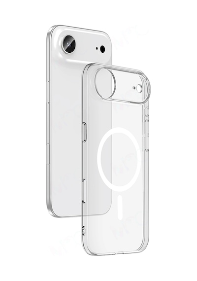 Apple Uyumlu iPad iPhone 17 Air Kılıf Zore M-safe Şarj Özellikli Şeffaf Kamera Çerçeveli Porto Kapak