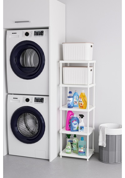 Beyaz 5 Katlı 33x40 Ekstra Geniş Düzenleyici Mutfak Banyo Ve Kiler Rafı