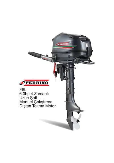 Ferrino 6 Hp 4t Dıştan Takma Motor Model:f6bml Uzun Şaft Manuel