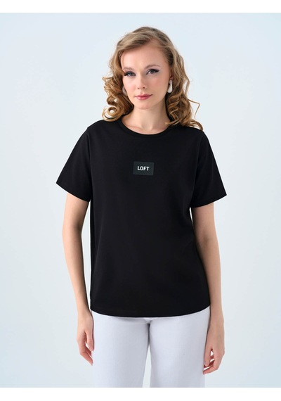 Loft Regular Fit Siyah Kadın T-shirt Lf2039148 SIYAH