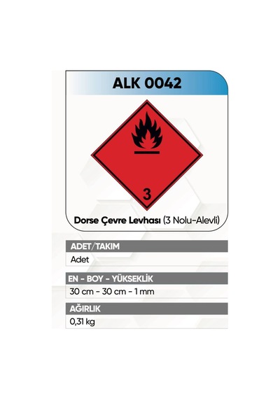 Alkotek Dorse 3 Numara Çevre Levhası Alev
