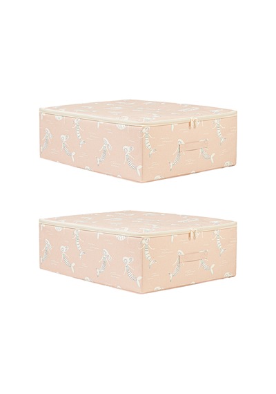 Ocean Home Textile 2'li Çocuk Odası Deniz Kızı Destekli Kutu Hurç Set 45 X 55 X 18 Cm Pembe