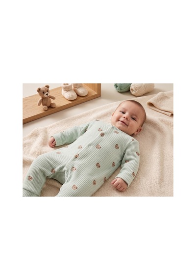 Deniva Kids Erkek Bebek Mint Yeşili Ayıcık Desenli Fitilli Kaşkorse Çıtçıtlı Tulum - Mint Yeşili 3-6 Ay Deniva Kids Erkek Bebek Mint Yeşili Ayıcık Desenli Fitilli Kaşkorse Çıtçıtlı Tulum - Mint Yeşili 3-6 Ay