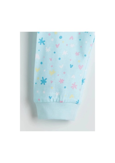 LC Waikiki Lcw Kids Bisiklet Yaka Baskılı Kız Çocuk Pijama Takımı Aqua Blue Prınte LC Waikiki Lcw Kids Bisiklet Yaka Baskılı Kız Çocuk Pijama Takımı Aqua Blue Prınte