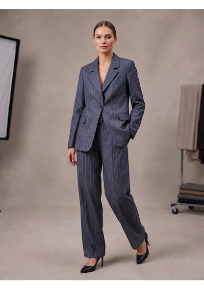 Prenses Kadın Takım Elbise Limited Edition Klasik Blazer Ve Pantolon Lacivert