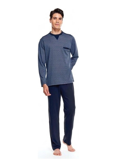 Çift Kaplan 8519 Erkek Uzun Kollu Jakarlı O Yaka Pijama Takımı