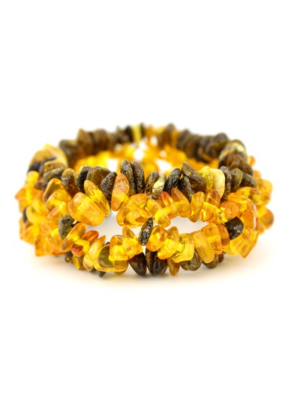 Kehribar Bileklik Amorf Tasarım Ambergold Blk23-119 Çok Renkli