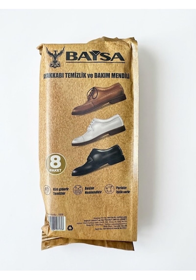 Baysa Mini Ayakkabı Bakım Ve Temizlik Mendili - 8x8'li 10 Paket Sarı