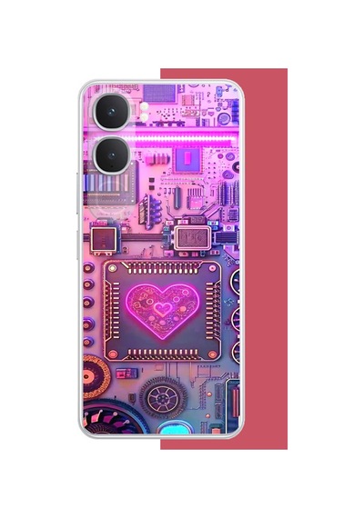 Vivo 315g Uyumlu Cyberpunk Neon Baskılı Silikon Kılıf Renkli