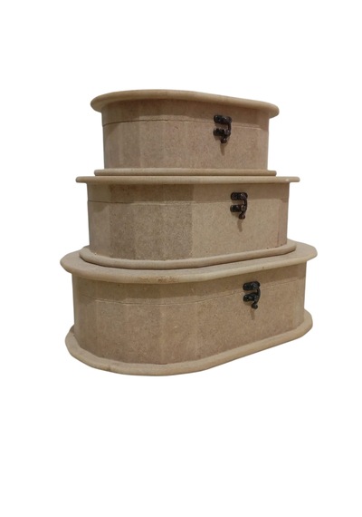 Mdf 3'lü Oval Kutu Seti