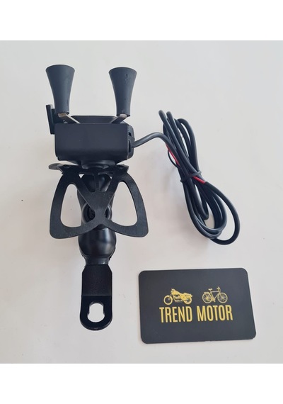 Telefon Tutucu Usb Ahtapot Ayna Bağlantılı - Motosiklet
