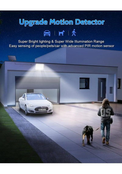 Sigrill Hareket Sensörlü Dış Mekan Güneş Enerjili Aydınlatmalar, Uzaktan Kumandalı 127 Led, 3 Mod