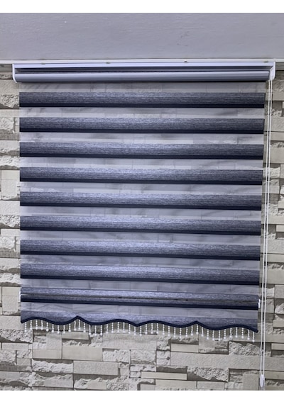 Siyah Gri Geçişli Zebra Perde Tüm Ölçülerde