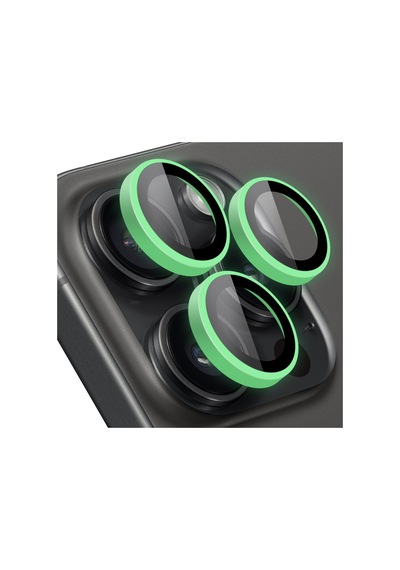 Buff Apple Uyumlu iPhone 15 Pro Max / 15 Pro Neon Metal Lens Koruyucu A.yeşil