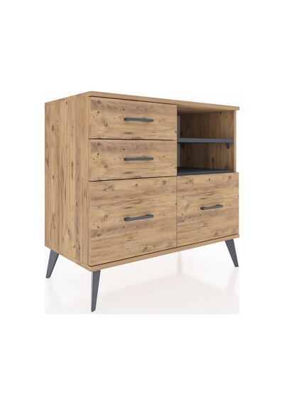 Hyperion Şifonyer 2 Raflı 4 Çekmeceli 88x44x80 Çam-antrasit/çam Antrasit/çam Hyperion Şifonyer 2 Raflı 4 Çekmeceli 88x44x80 Çam-antrasit/çam Antrasit/çam