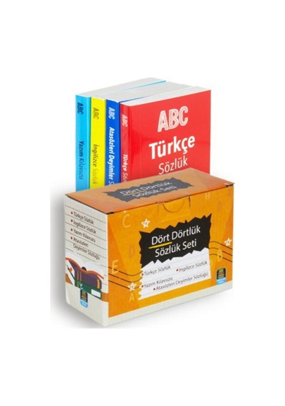 Dört Dörtlük Sözlük Seti Abc İlk Ve Orta Öğretim Tdk Uyumlu 4 Kitap Kutulu