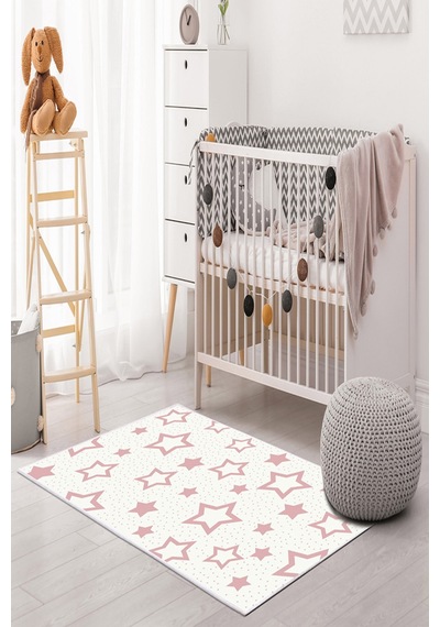 Dekoreko Kids Halı 2123 Beyaz Pudra