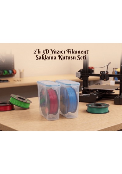 3d Yazıcı Filament Saklama Kabı Seti Hava Sızdırmaz Contalı 4.5 Lt 2'li Set Mab-179