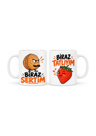 Dilaratrendhouse Tatlı Sert 2'li Porselen Kupa Seti - Model 851 Dlra