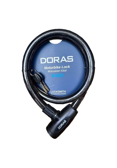 Doras B4000 Anahtarlı Bisiklet / Motorsiklet Kilidi Siyah