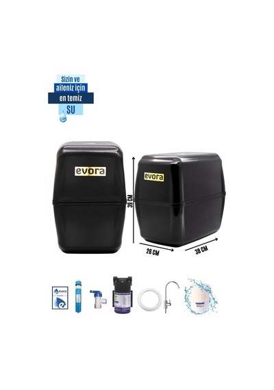 5 Filtreli 10 L Pompalı Siyah Kapalı Oval Kasa Su Arıtma Cihazı