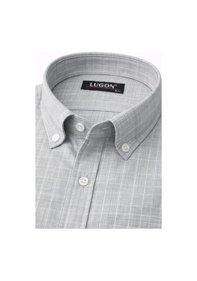Lugon Klasik Regular Fit Uzun Kol Erkek Gömlek 7613 Açık Gri