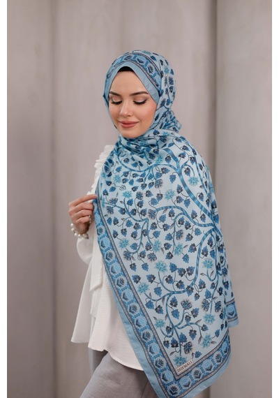Mimiyum Alya Desen Soft Şal Bebe Mavisi
