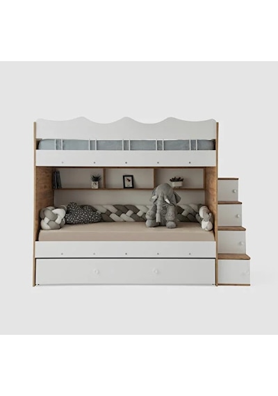 Grey Mdf Çelik Profilli Yavrulu Ranza Bc M2 90 X 190 Cm