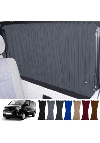 Pandami Renault Trafic 2015+ Uyumlu Gri Raylı Oto Perde Takımı