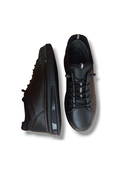 Growish Gr0226 Hakiki Deri Günlük Mat Siyah Erkek Sneaker Ayakkabı Siyah