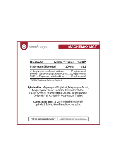 Magnemax Mgt Magnezyum Kompleks 30 Tablet
