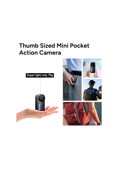 C110+ 4k Wifi F1.8 20mp 170 6 Eksenli Jiroskop Ip65 30 Metre Su Geçirmez Mini Aksiyon Kamerası Siyah Genel