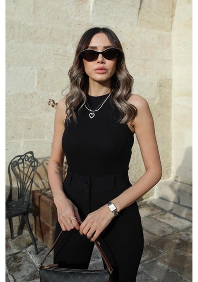 Refox Siyah Halter Yaka Fitilli Atlet