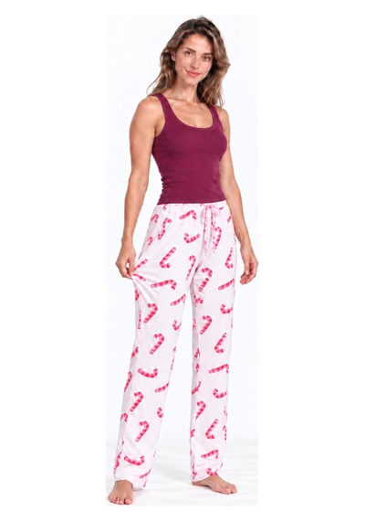 Fit Women Kadın Trend Günlük Bluz Bordo Desenli Pijama Takımı