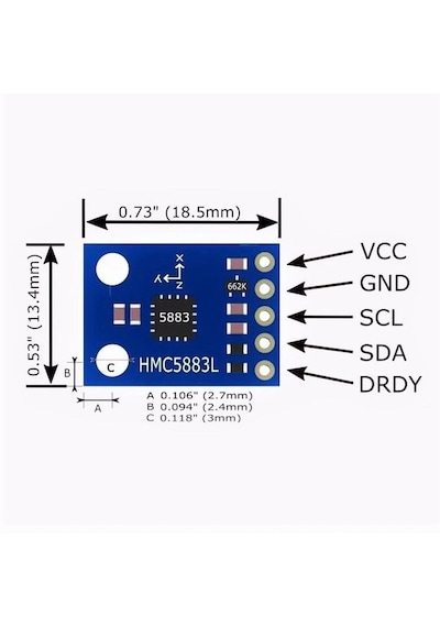 Hmc5883l Arduino 3 Eksen Pusula Sensörü Gy-273