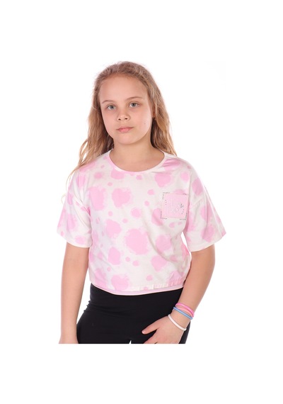 Toontoy Kids Toontoy Kız Çocuk Im Fıne Nakışlı Batik Tişört Açık Pembe