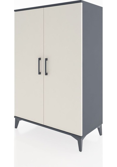 Hyperion Dolap 3 Raflı 2 Kapaklı 88x44x134 Antrasit-aytaşı Antrasit