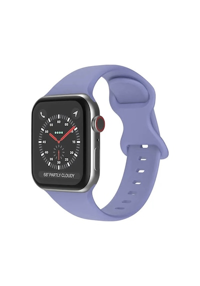 Wozlo Apple Uyumlu  Watch 1, 2, 3, 4, 5, 6, 7, 8, Se Silikon Kordon Kayış - M-l Beden 42/44/45mm - Leylak