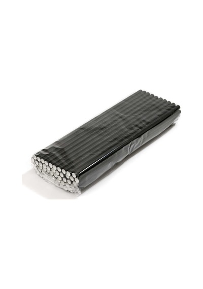 Kağıt Pipet Siyah Sargısız 6x195 Mm 50'li Kutulu 50 Adet 50