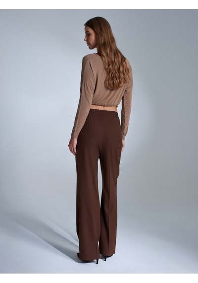 Dilvin 72209 Beli Lastikli Pantolon-kahve Kahve