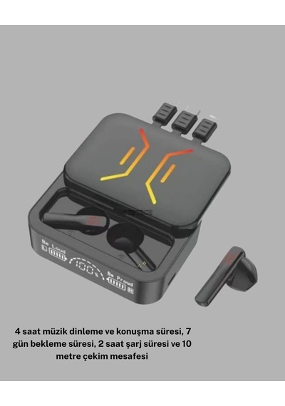 Bluetooth 5.3 Kulaklık Kablolu & Kablosuz Kullanım, 2000 Mah Powerbank, 4 Saat Kesintisiz Müzik Çok Renkli