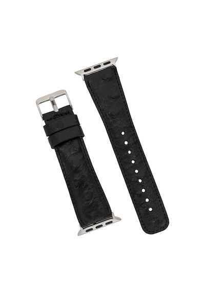 Apple Watch Uyumlu Deri Kordon 42-44-45mm De5 Siyah Diğer