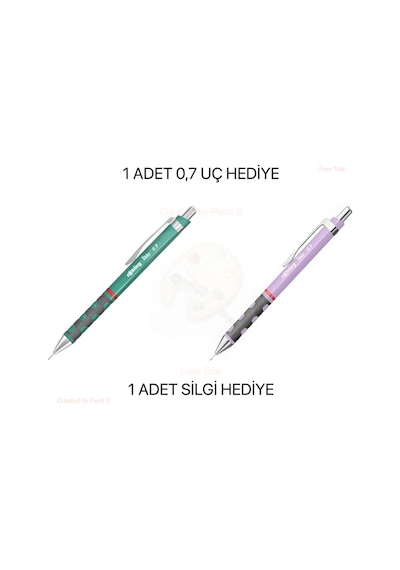 Versatil Tikky 0,7 Uçlu Kalem Lila Deniz Mavisi 2 Adet Set / 0,7 Uç Ve Silgi Çok Renkli