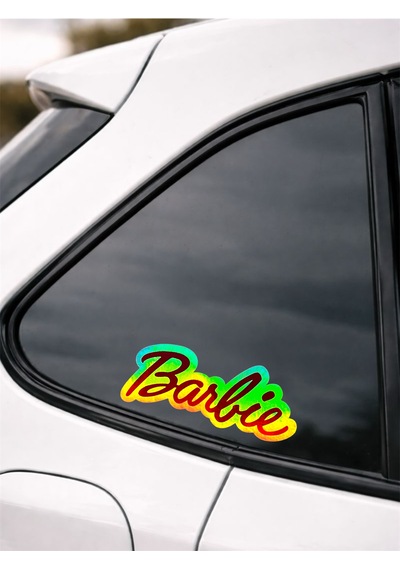 Barbie Sticker Jdm Araba-motosiklet Cam Etiket Baskes Hologram Sticker 9x4cm Çok Renkli